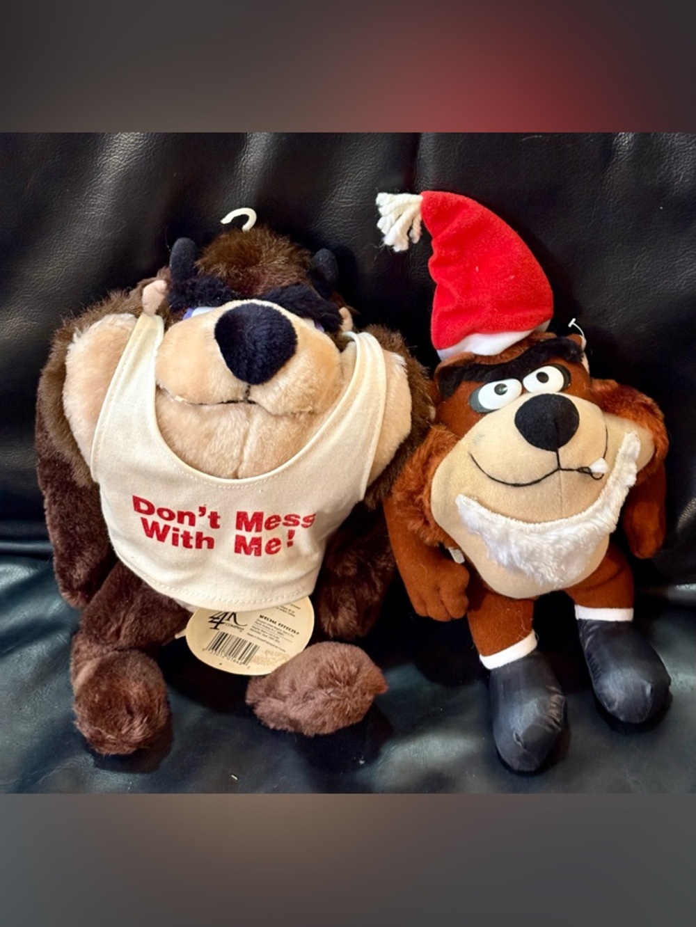 2 vintage Warner Bros. Plush Tasmanian Devil Dog Toys